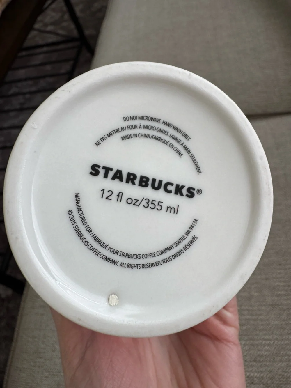Starbucks Cup Siren Mermaid Mug Ceramic 12 oz Coffee Tumbler with Gold Lid